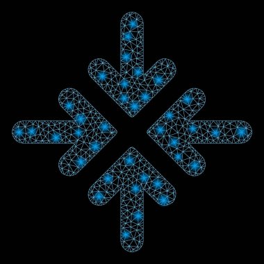 Parlama Mesh Ağ Quadro Flash Spotlar ile Oklar Çarpıştı