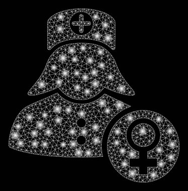 Işık Lekeleri ile Parlayan Örgü Karkas Jinekoloji Lady Doktor