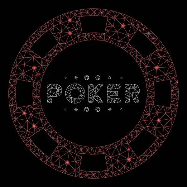 Flare Spotlar ile Flare Mesh Network Poker Casino Chip — Stok Vektör