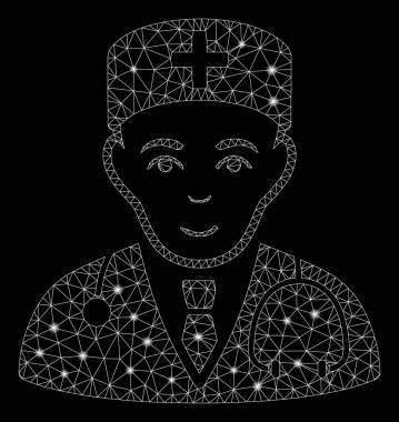 Flaş Spotlu Parlayan Örgü Tel Çerçeve Hekimi