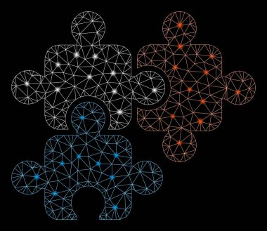 Işık Noktalar ile Flare Mesh Karkas Puzzle