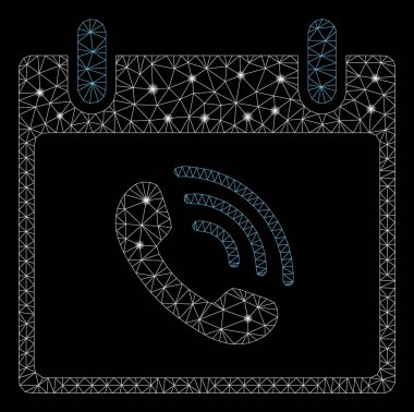 Işık Lekeleri ile Parlak Örgü Tel Çerçeve Telefon Görüşmesi Takvim Günü