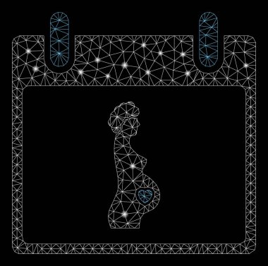 Flare Mesh Karkas Hamile Kadın Takvim Günü Flare Noktalar ile