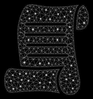 Işık Noktalar ile Parlak Örgü Karkas Script Rulo