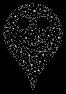 Parlama Noktalar ile Parlak Mesh 2d Ciddi Smiley Harita Marker