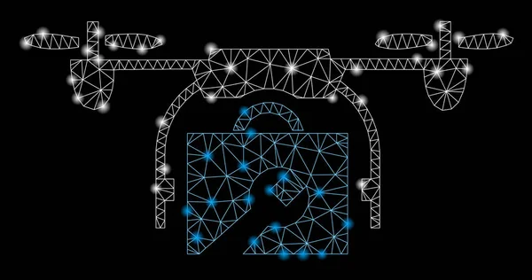 Peremháló hasított Carcass szolgáltatás drone-val fényfolt pattanások — Stock Vector