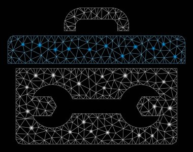 Işık Noktalar ile Parlak Örgü Tel Çerçeve Araç Kutusu