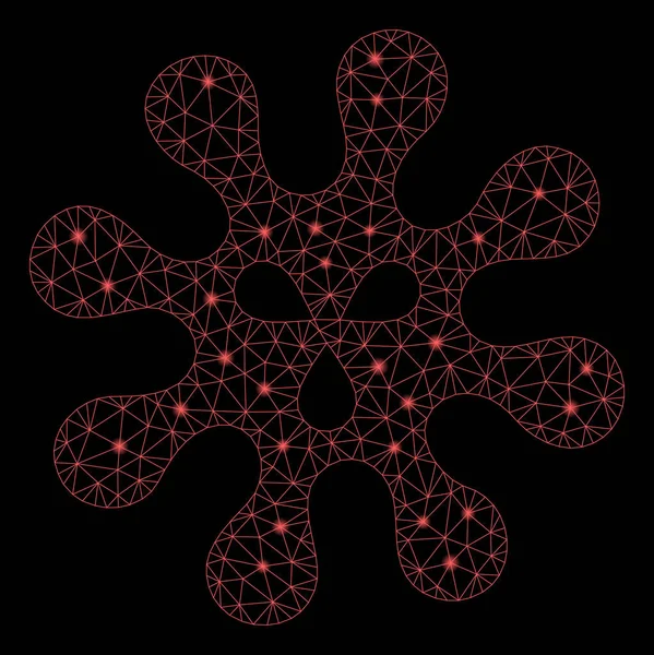 Flare δίχτυ σύρμα ιός καρέ με κηλίδες φωτοβολίδα — Διανυσματικό Αρχείο