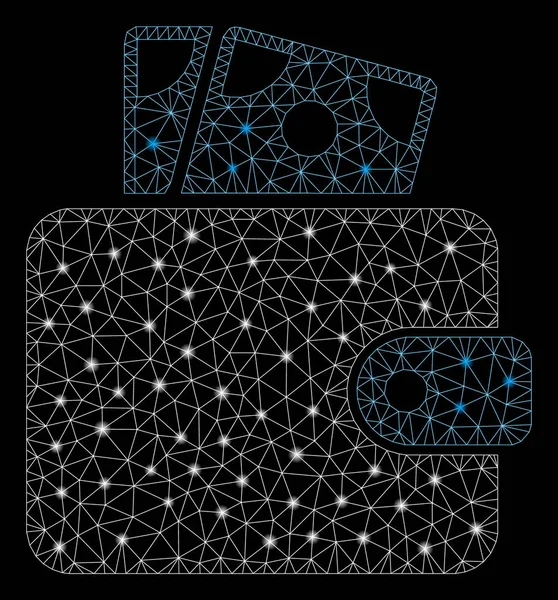 Cartera de malla brillante con manchas de luz — Vector de stock