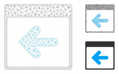 Önceki Takvim Günü Vektör Örgü 2d Model ve Üçgen Mozaik Simgesi