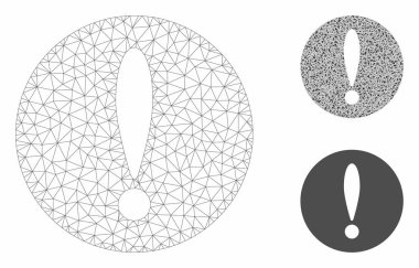 Problem Vektör Örgü Tel Çerçeve Modeli ve Üçgen Mozaik Simgesi