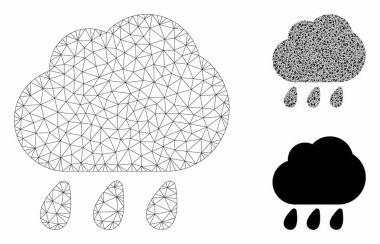 Yağmur Vektör Örgü Karkas Modeli ve Üçgen Mozaik Simgesi
