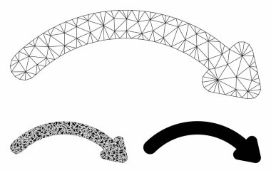 Redo Vektör Örgü Ağ Modeli ve Üçgen Mozaik Simgesi