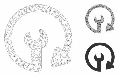 Tekrar Et Vektör Kafes Ağ Modeli ve Üçgen Mozaik Simgesi