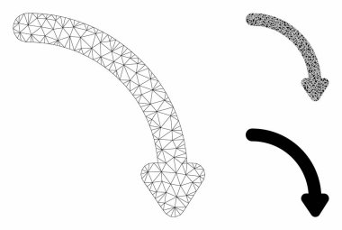 Sağ Vektör Örgü 2d Model ve Üçgen Mozaik Simgesi döndürme