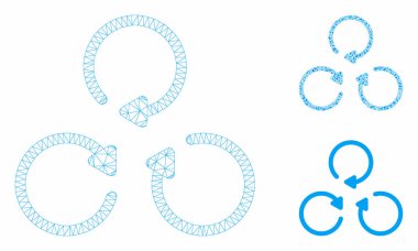 Döndürme Vektör Kafes Ağ Modeli ve Üçgen Mozaik Simgesi