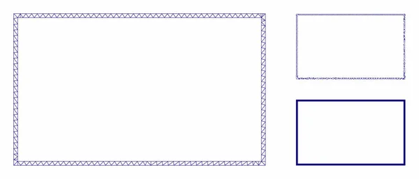 Rectangle Frame Vector Mesh Modelo 2D e Triângulo Ícone Mosaico —  Vetores de Stock