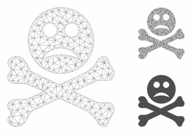 Sad Death Vector Mesh 2d Model ve Üçgen Mozaik Simgesi