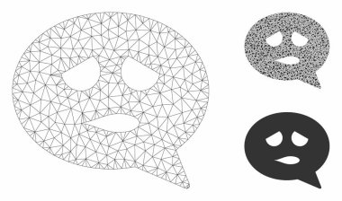 Ne yazık ki Smiley Mesaj Vektör Mesh Ağ Modeli ve Üçgen Mozaik Simgesi