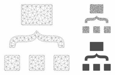 Şema Vektör Örgü 2d Model ve Üçgen Mozaik Simgesi
