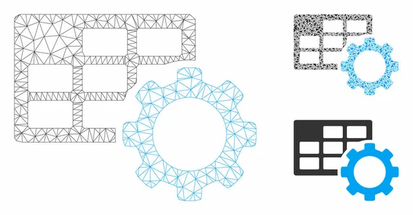 Program Ayarları Vektör Örgü Tel Çerçeve Modeli ve Üçgen Mozaik Simgesi