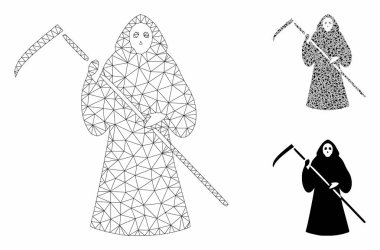 Scytheman Vektör Örgü 2d Model ve Üçgen Mozaik Simgesi