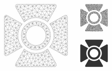 Projektör Vektör Örgü Karkas Modeli ve Üçgen Mozaik Simgesi