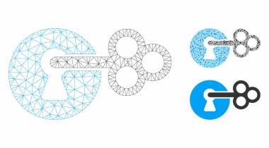 Gizli Anahtar Vektör Örgü Karkas Modeli ve Üçgen Mozaik Simgesi