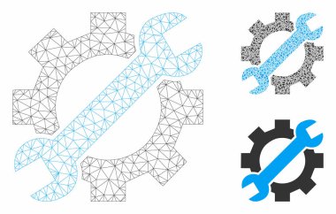 Servis araçları vektör Mesh 2D model ve üçgen mozaik simge