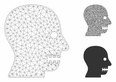 Dikilmiş Ağız Vektör Örgü 2d Model ve Üçgen Mozaik Simgesi