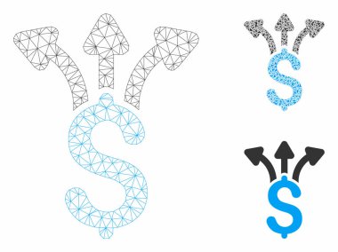 Paylaş Para Vektör Mesh 2d Model ve Üçgen Mozaik Simgesi