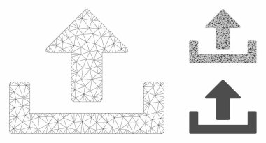 Upload Vektör Örgü Karkas Modeli ve Üçgen Mozaik Simgesi