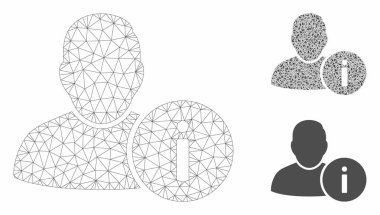 Kullanıcı Bilgisi Vektör Örgü Ağ Modeli ve Üçgen Mozaik Simgesi