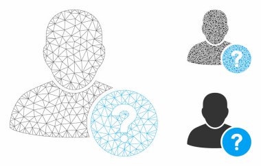 Kullanıcı Durumu Vektör Örgü Karkas Modeli ve Üçgen Mozaik Simgesi