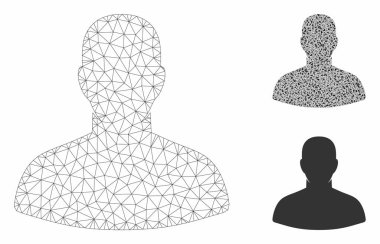Kullanıcı vektör Mesh 2D model ve üçgen mozaik simge