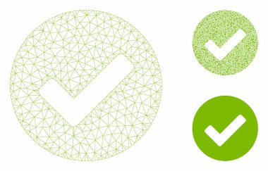 Geçerli Vektör Örgü 2d Model ve Üçgen Mozaik Simgesi