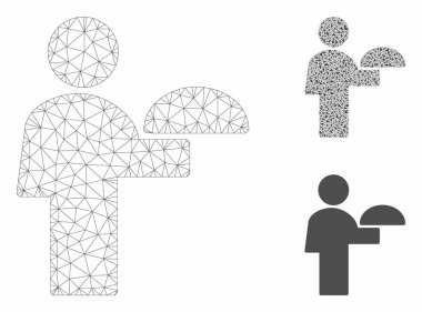 Garson Vektör Örgü 2d Model ve Üçgen Mozaik Simgesi