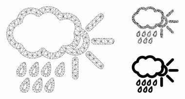 Hava Vektör Örgü Tel Çerçeve Modeli ve Üçgen Mozaik Simgesi