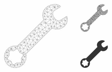 Anahtar vektör Mesh tel çerçeve modeli ve üçgen mozaik simge