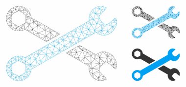 Anahtarlar vektör mesh ağ modeli ve üçgen mozaik simge