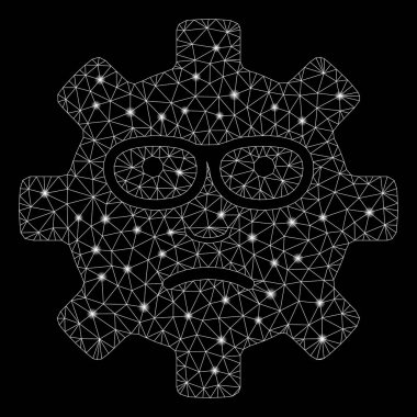 Işık Lekeleri ile Flare Mesh Karkas Servis Dişli Sad Smile