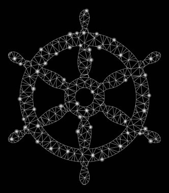 Işık Lekeleri ile Parlak Örgü Ağ Gemi Tekerleği