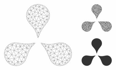 Harita Işaretçileri vektör Mesh tel çerçeve modeli ve üçgen mozaik simge