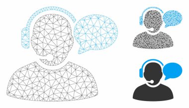 Operatör İleti Vektör Örgü Ağ Modeli ve Üçgen Mozaik Simgesi