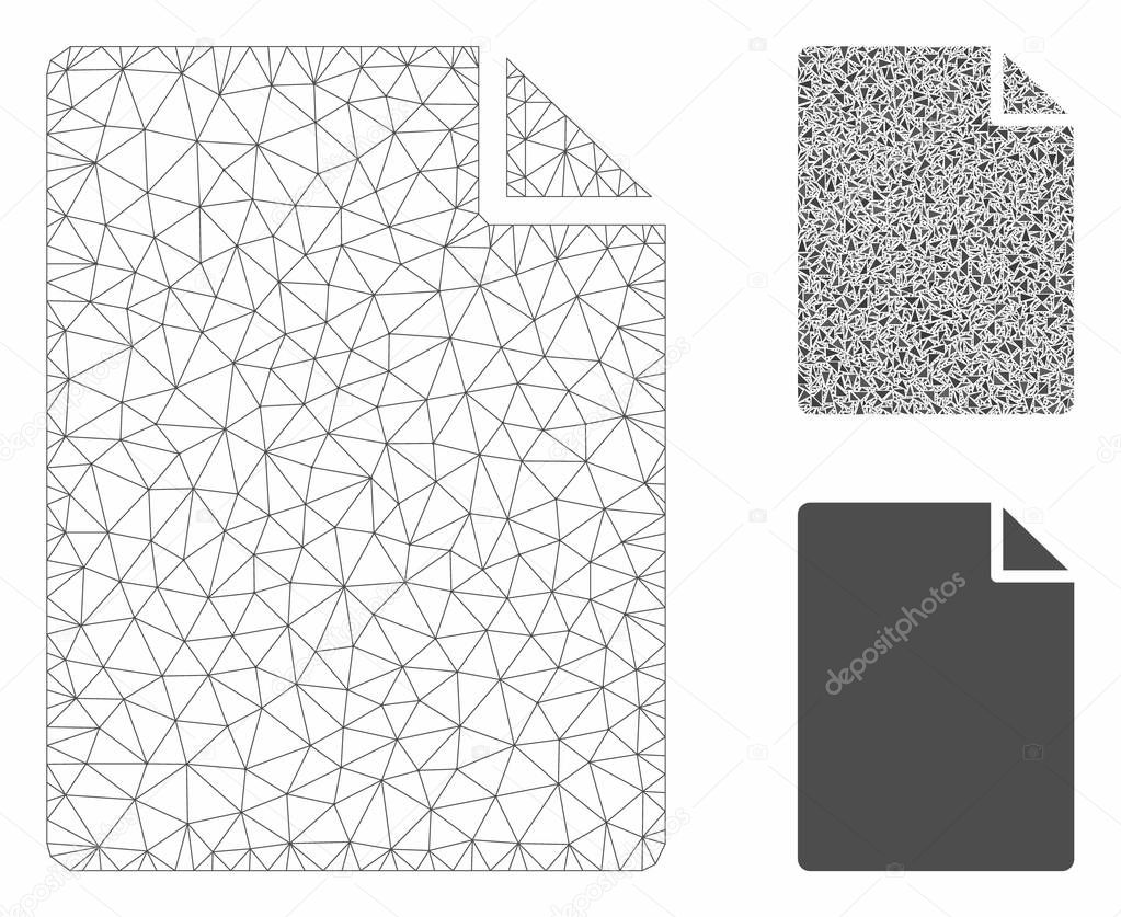 New File Vector Mesh Network Model and Triangle Mosaic Icon