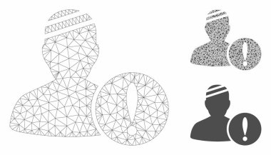 Hasta Problemi Vektör Örgü Ağ Modeli ve Üçgen Mozaik Simgesi