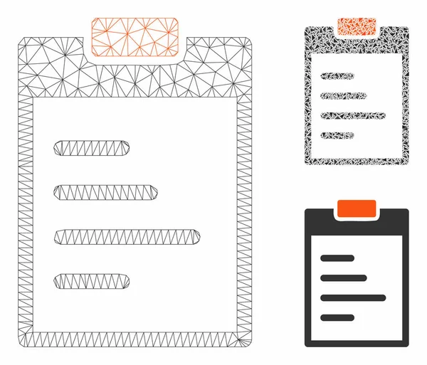 Almohadilla Texto Vector Malla Red Modelo y Triángulo Mosaico Icono — Archivo Imágenes Vectoriales