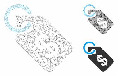 Fiyat Etiketi Vektör Örgü 2d Model ve Üçgen Mozaik Simgesi