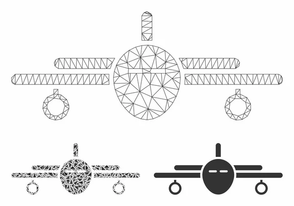 Ebenes Vektornetzwerkmodell und Dreieck-Mosaik-Symbol — Stockvektor