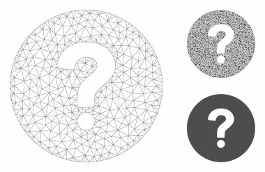 Sorgu Vektör Örgü Tel Çerçeve Modeli ve Üçgen Mozaik Simgesi